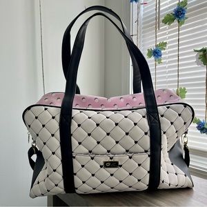Betsey Johnson Weekender/Duffle Bag + Matching Wristlet/Crossbody Purse